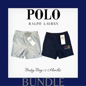 Polo Ralph Lauren Kids Fleece Shorts Bundle Baby Boy Sz 12 Months New With Tag